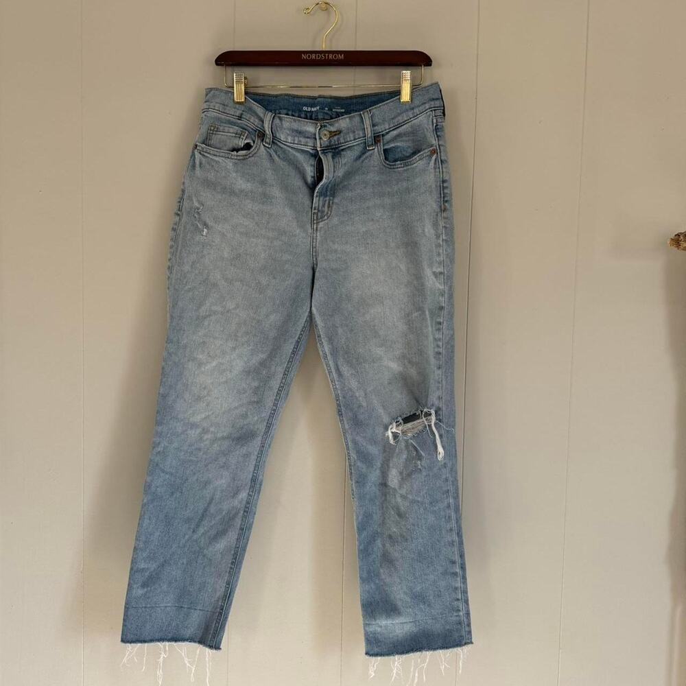 Old navy Mid Rise light wash boyfriend denim jeans women's 10